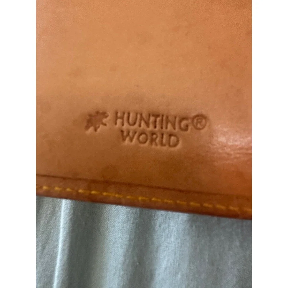 Hunting World ElephanGreen/Tan Wallet Vachetta Leather Nylon Good Vintage Patina